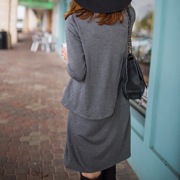 J. Jill Pure Jill Luxe Tencel Tiered Gray Dress - Picture 10 of 10